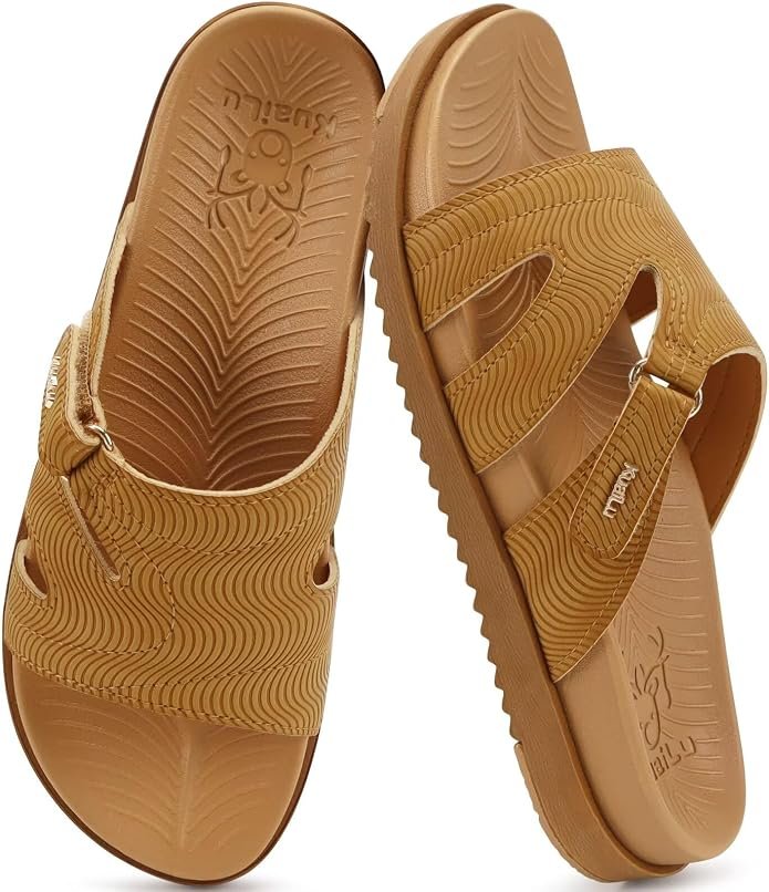 KuaiLu mens orthotic fabric slides
